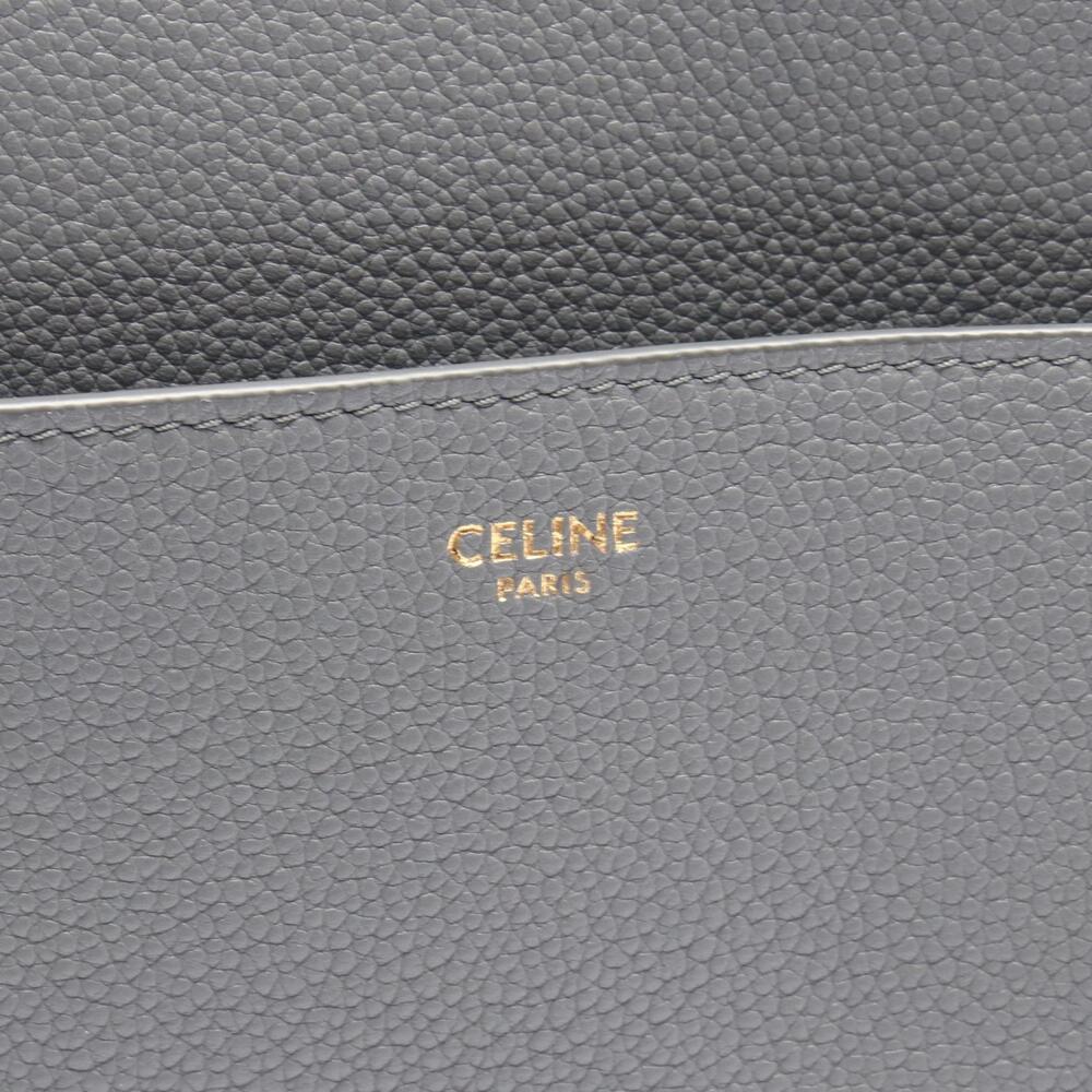 Celine Sangle Gray Bucket Leather Bag Shoulder - Picture 4 of 5